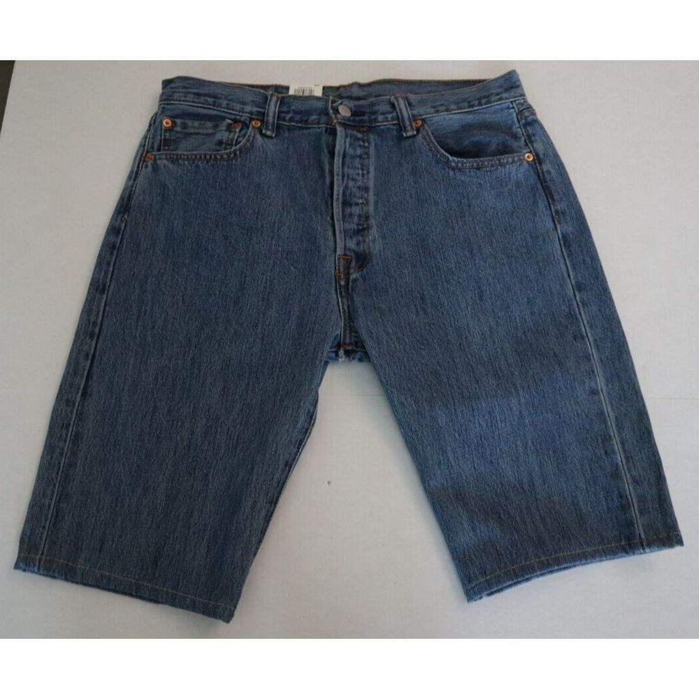 Levi's 501 Men's Sz 33 Blue Denim Signature Button Fly Stretch Shorts
